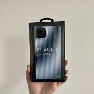 Flaunt SQUARE® Blue & White Oxford Stripe iPhone Case